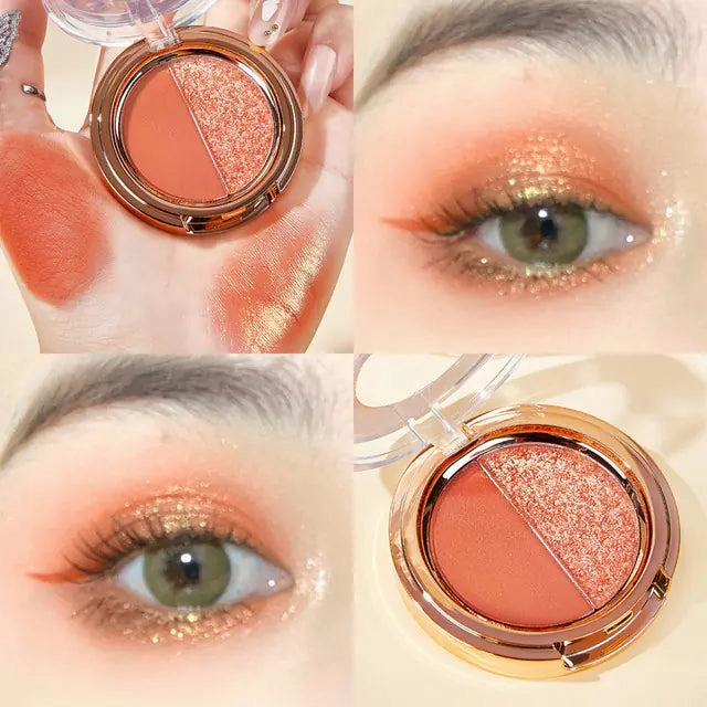 Seasonal clearance (Fashion) High-end design JADED Eyeshadow Gold Matte Palette Two-Color