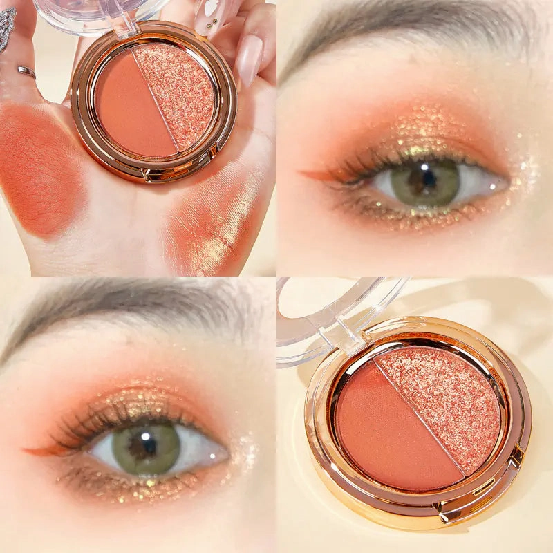 Seasonal clearance (Fashion) High-end design JADED Eyeshadow Gold Matte Palette Two-Color