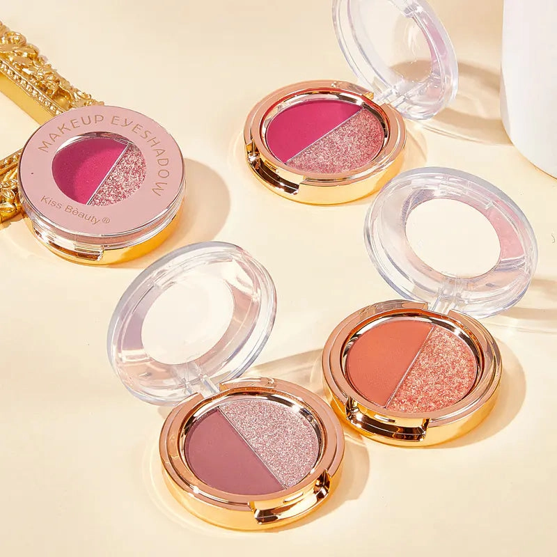 Seasonal clearance (Fashion) High-end design JADED Eyeshadow Gold Matte Palette Two-Color