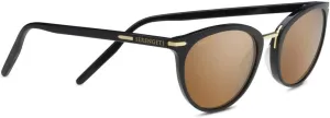 Serengeti Elyna Shiny Black/Mineral Polarized Drivers Gold Medium/Large Sunglasses Unisex-Adult, One Size
