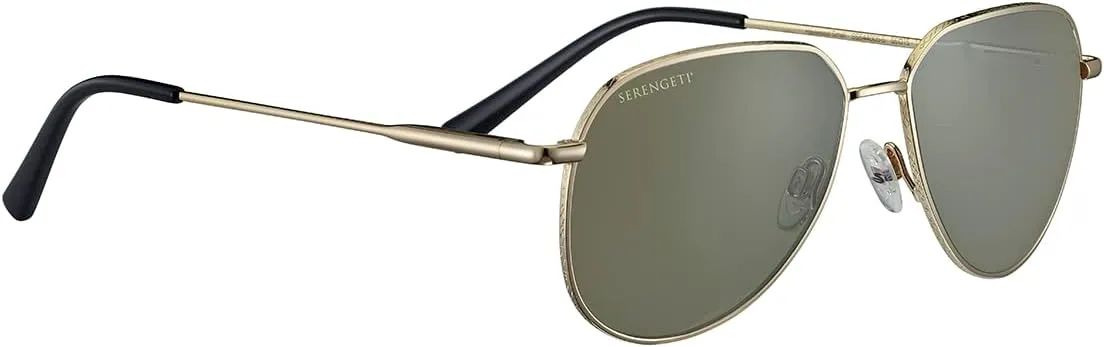 Serengeti Square Haywood Small Shiny Light Gold-Mineral Non Polarized 555nm, Multi, One Size