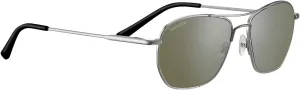 Serengetti Rectangular LUNGER Shiny Silver-Mineral Polarized 555nm, Multi, One Size