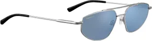 Serengetti Rectangular Marlon Shiny Silver-Mineral Polarized 555nm Blue, Multi, One Size