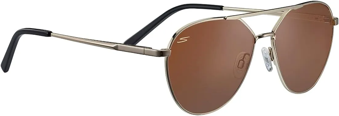 Serengetti Rectangular Odell Shiny Light Gold-Saturn Polarized Drivers, Multi, One Size