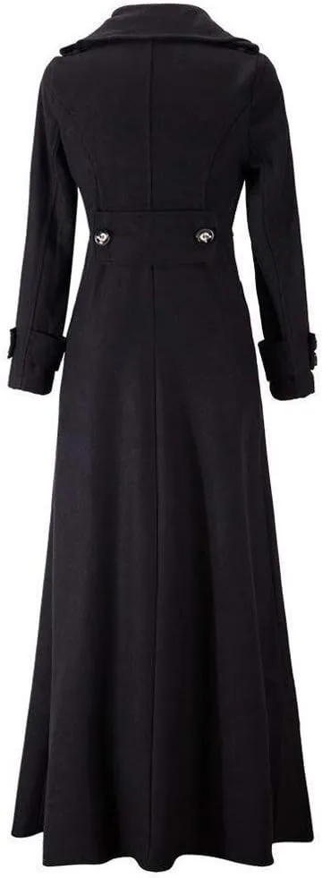 SERYU Womens Winter Lapel Slim Coat Trench Jacket Long Parka Overcoat Outwear