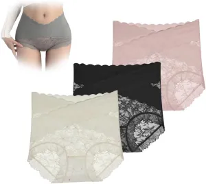 Sexy Seamless Thin Lace Silk Care Panties, High Waisted Shapewear Panty, Tummy Control Shapewear for Women