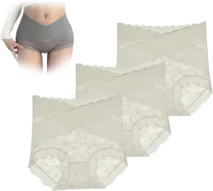 Sexy Seamless Thin Lace Silk Care Panties, High Waisted Shapewear Panty, Tummy Control Shapewear for Women