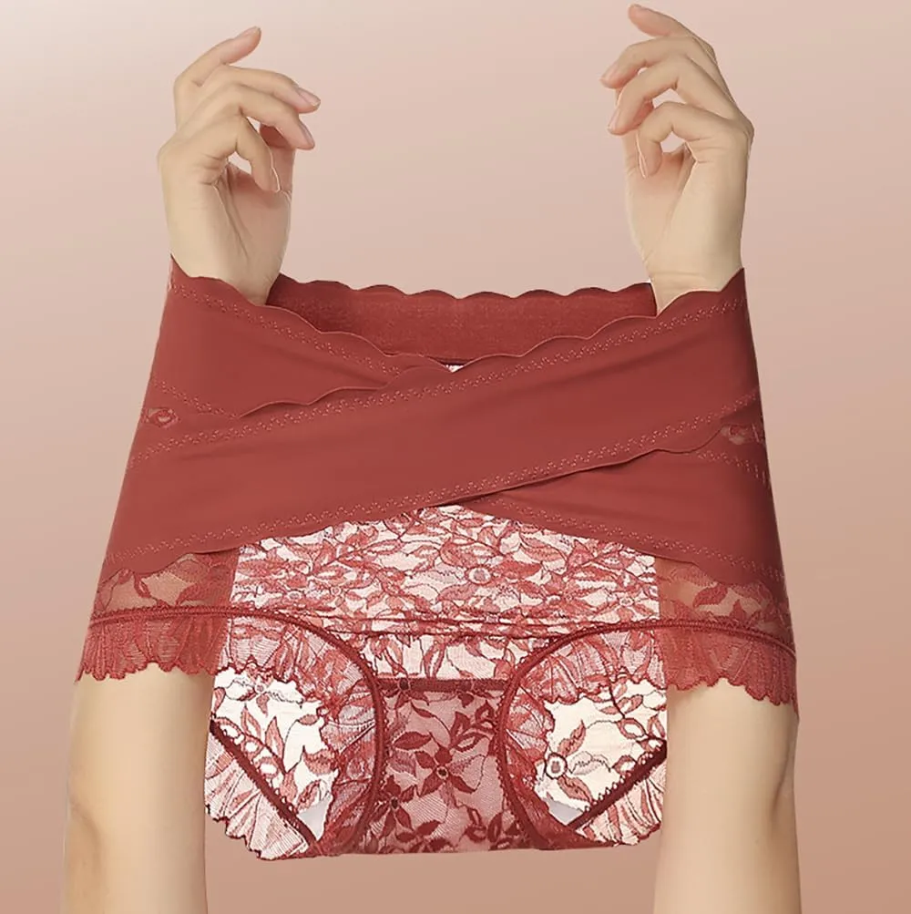 Sexy Seamless Thin Lace Silk Care Panties, High Waisted Shapewear Panty, Tummy Control Shapewear for Women