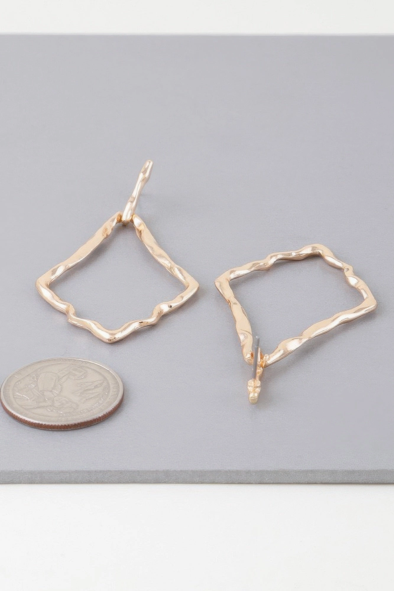Shiny Hammered Kite Earrings