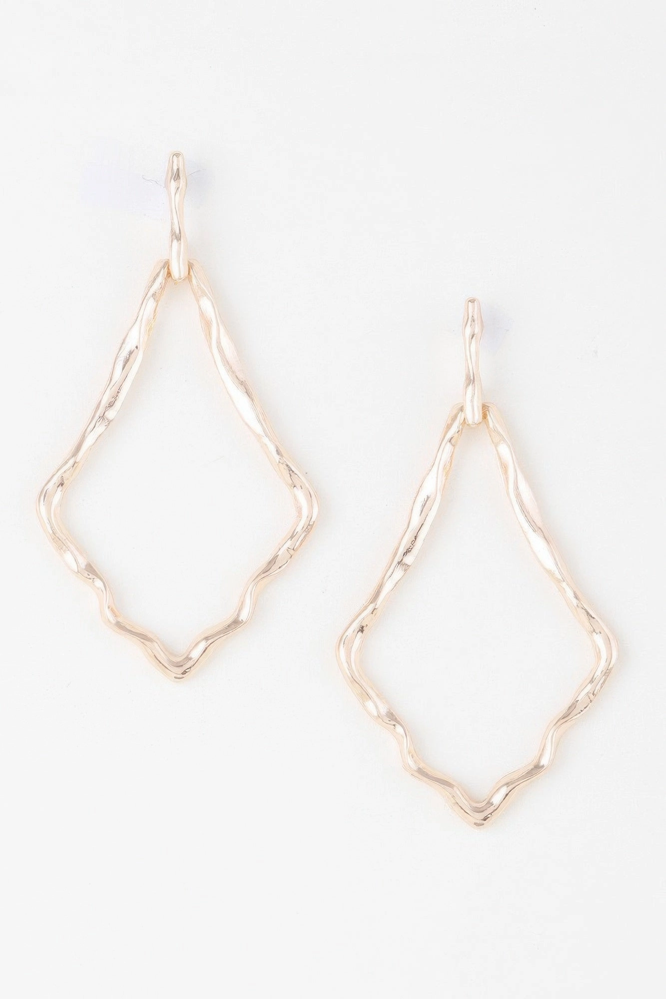 Shiny Hammered Kite Earrings