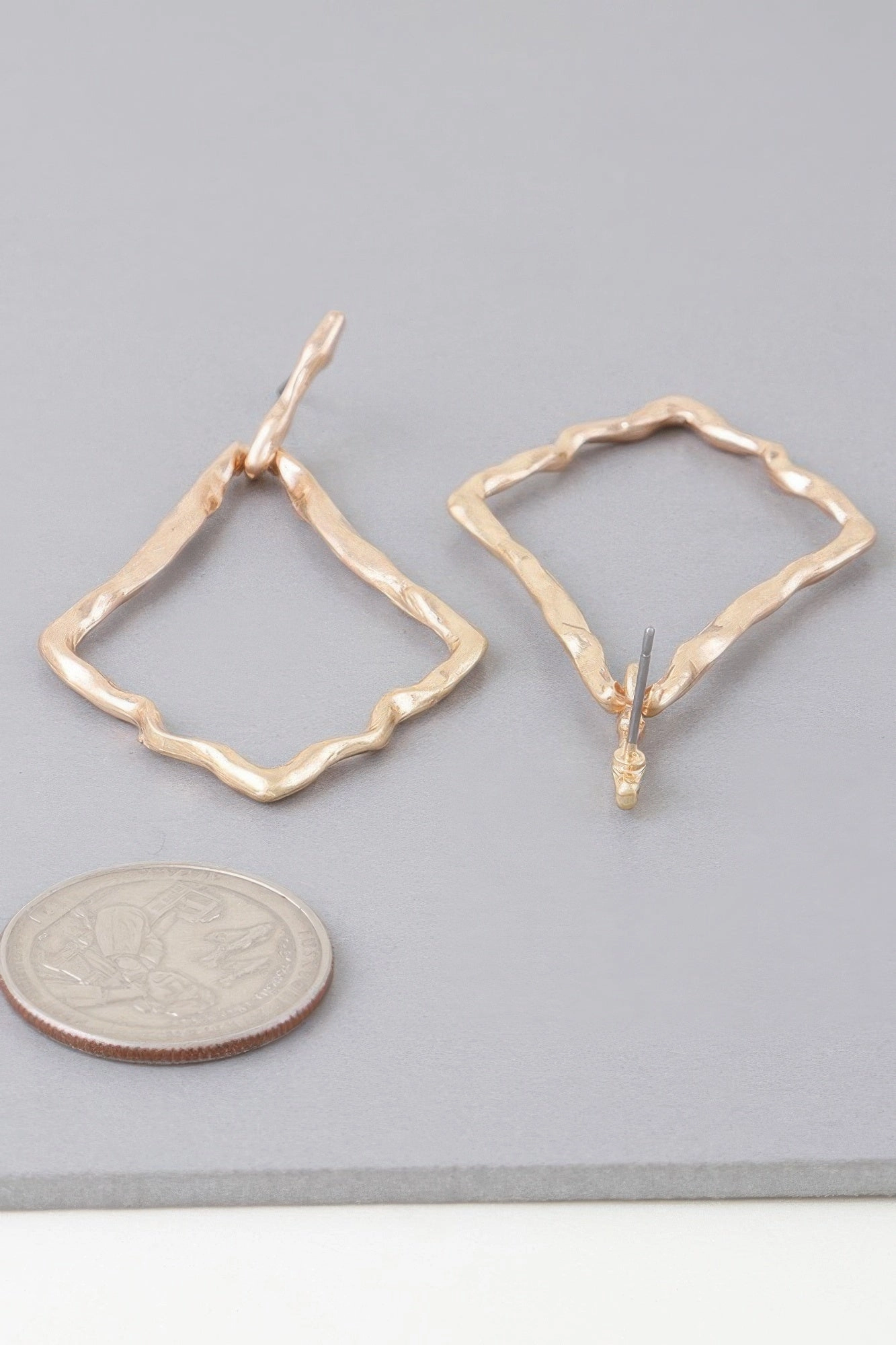 Shiny Hammered Kite Earrings