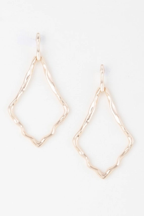 Shiny Hammered Kite Earrings