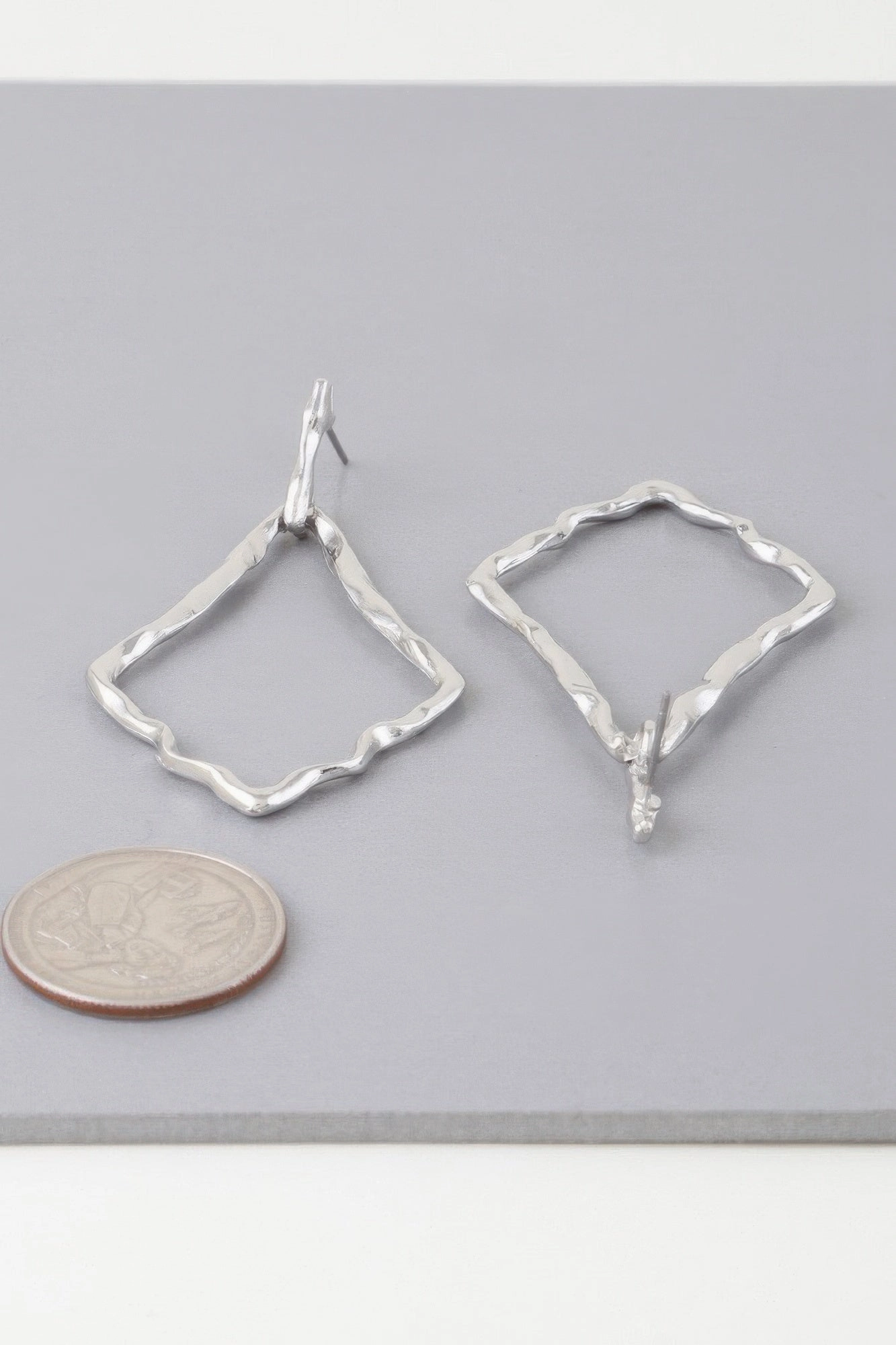 Shiny Hammered Kite Earrings