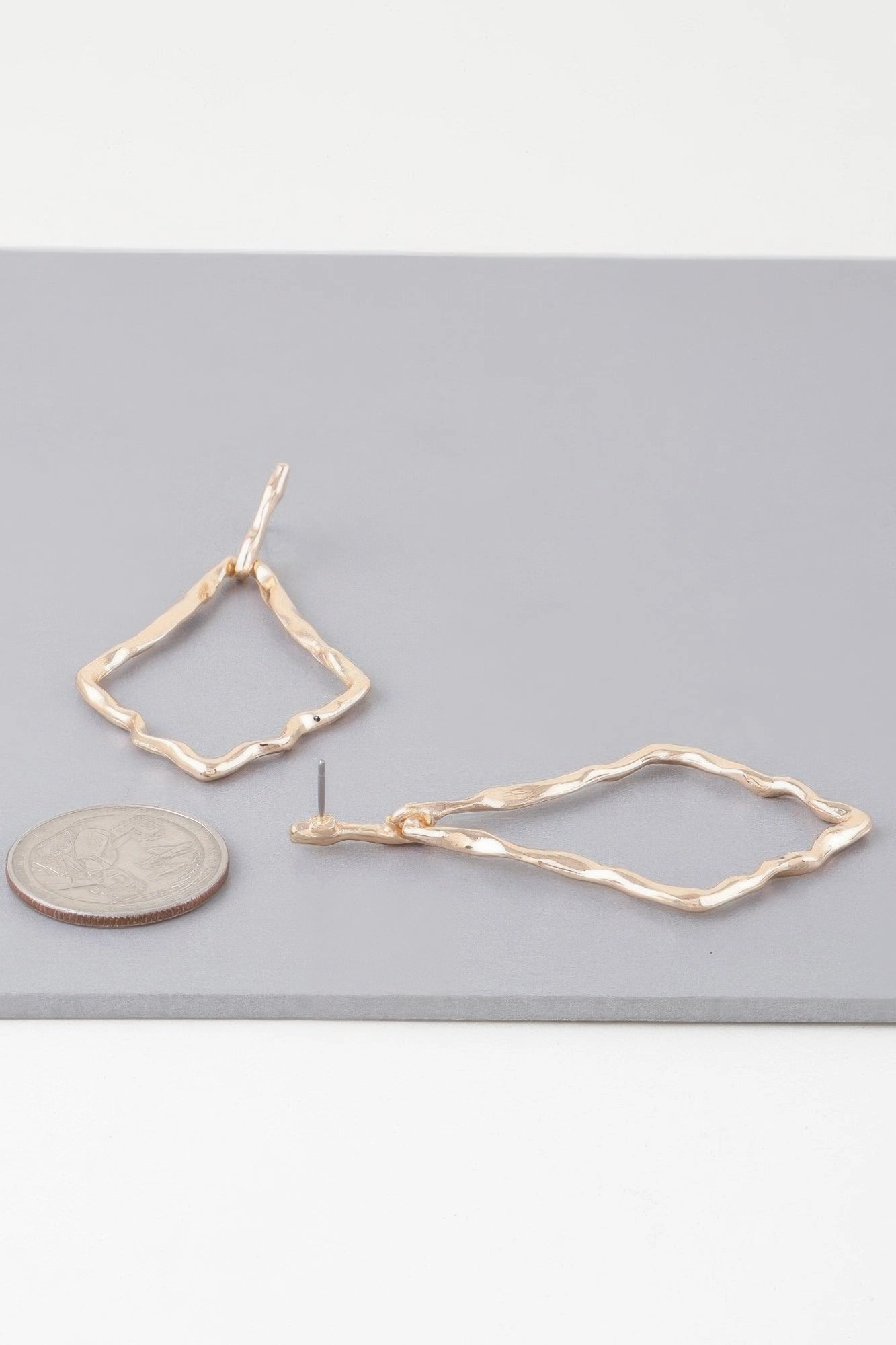 Shiny Hammered Kite Earrings