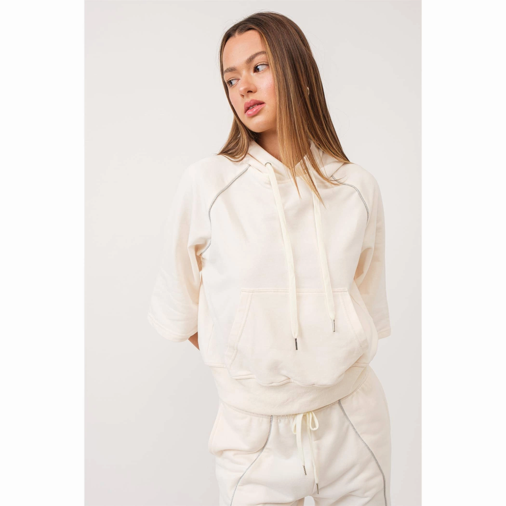 Shiny Piping Hoodie