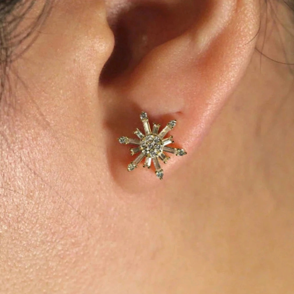 Shiny Star Silver Earrings