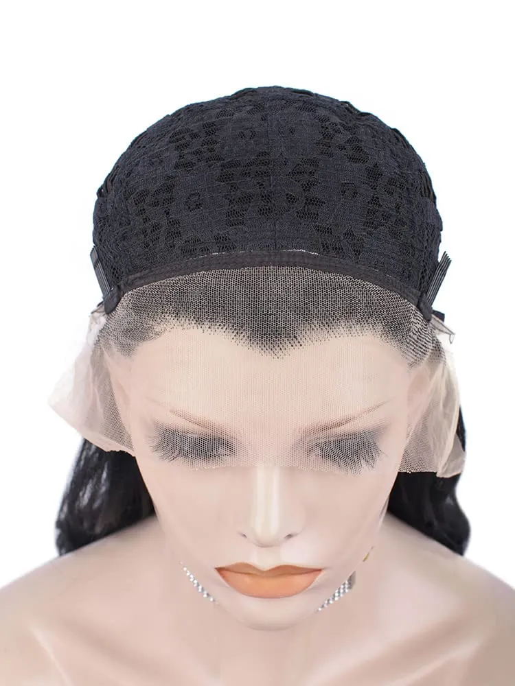 Short Lace Front Wig Black Synthetic Wig Short Bob Wigs for Women Natural Wavy for Cosplay and Drag Queen