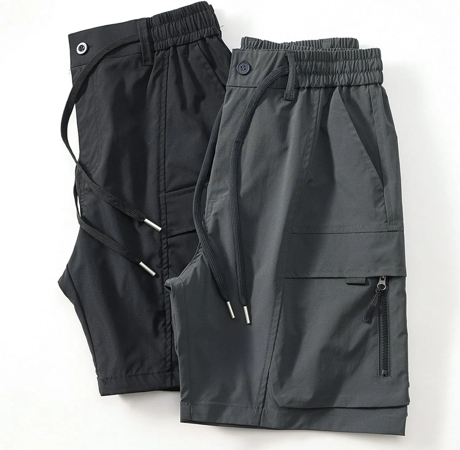 Shorts for Men Trendy Adjustable Track Regular Fit Date Belt Linen Short Shorts for Men Bungee Lightweight Cropped