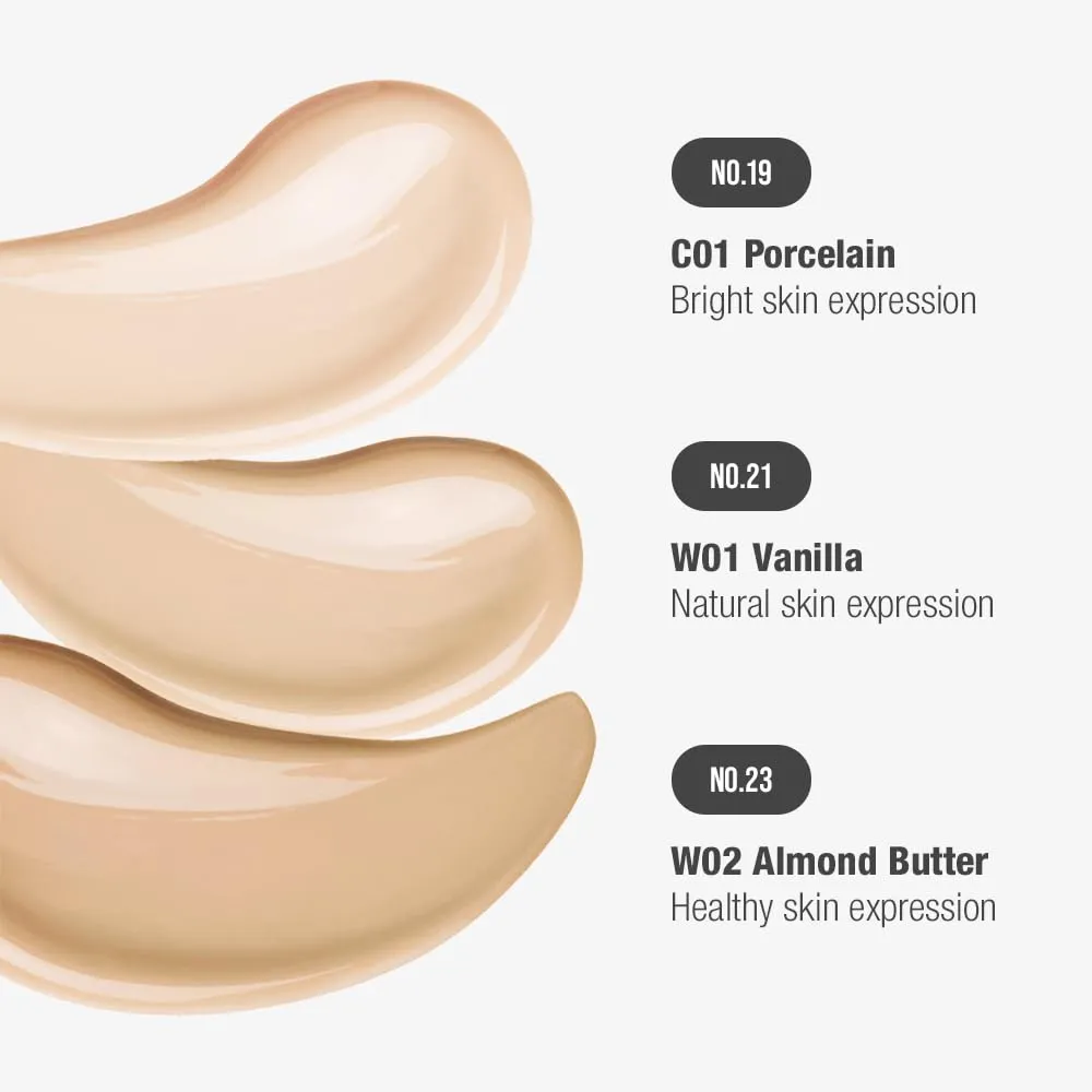 Signature Fit Cover Foundation - Blemish Cover, Full Coverage, Matte & Poreless Finish, Long-lasting & Lightweight, Korean Makeup, 1.02 Fl Oz (W01 Vanilla, 1.02 Fl Oz)
