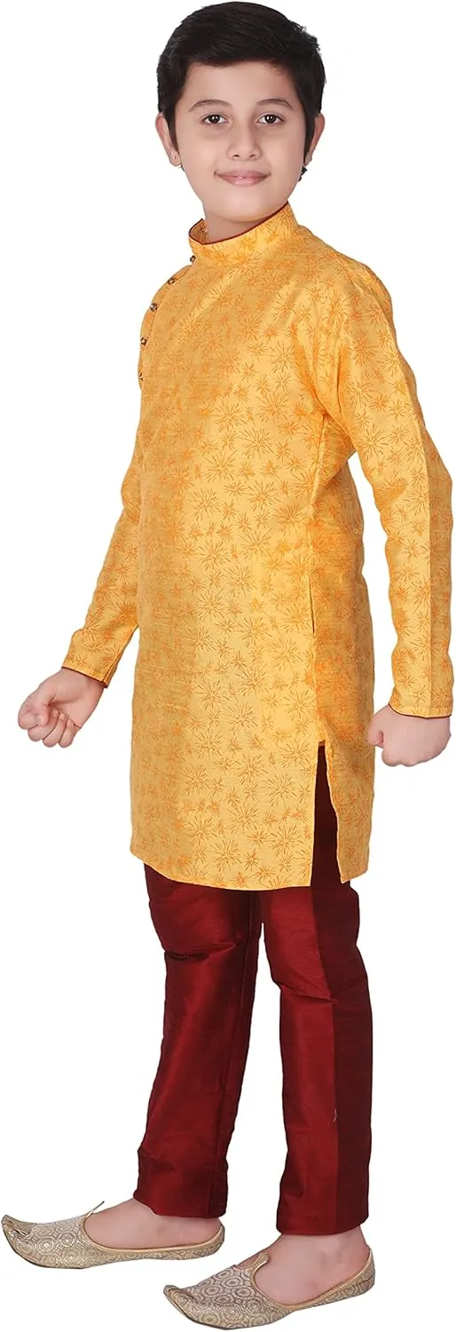 Silk Indian Ethnic Wear Kurta Set's For Kids Boys | 1 To 16 Years | Pack Of 1 (S-134)