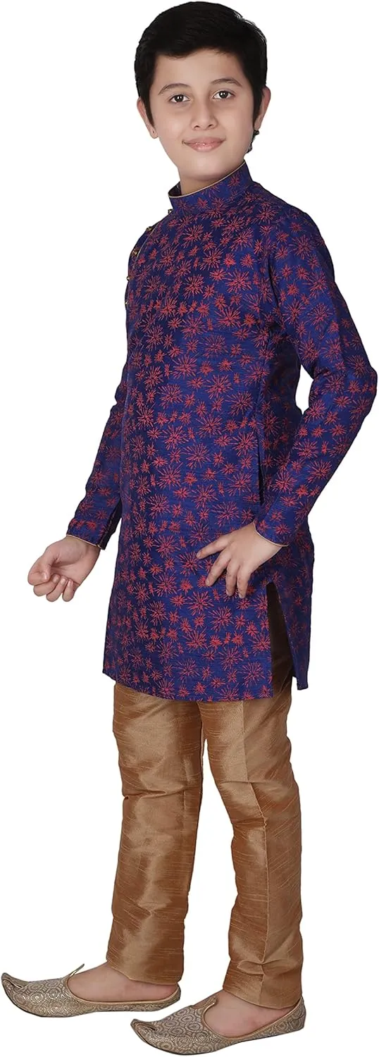 Silk Indian Ethnic Wear Kurta Set's For Kids Boys | 1 To 16 Years | Pack Of 1 (S-134)
