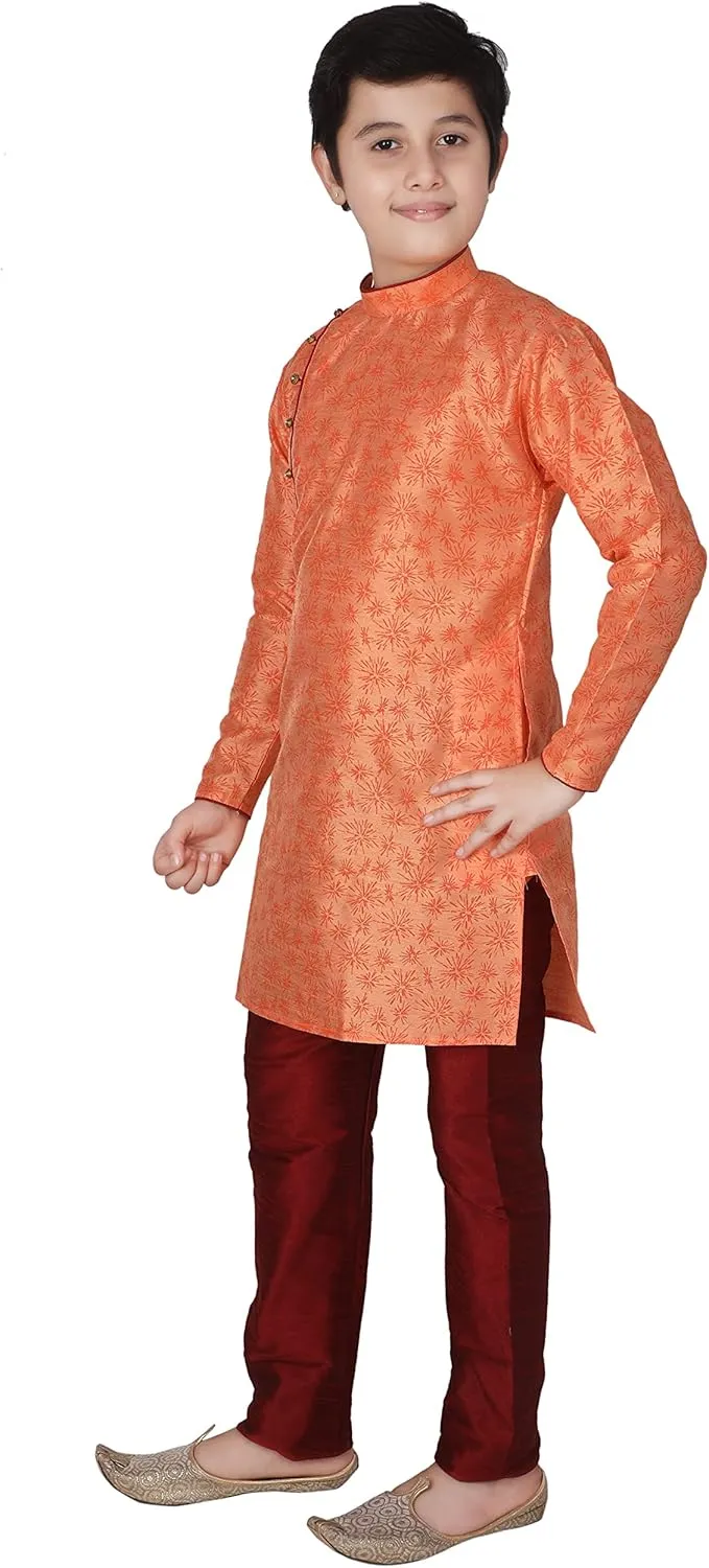 Silk Indian Ethnic Wear Kurta Set's For Kids Boys | 1 To 16 Years | Pack Of 1 (S-134)