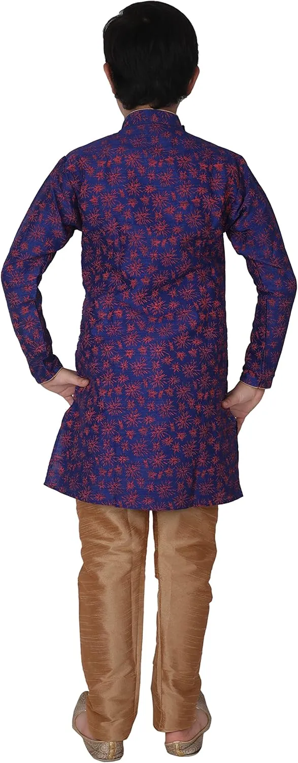 Silk Indian Ethnic Wear Kurta Set's For Kids Boys | 1 To 16 Years | Pack Of 1 (S-134)
