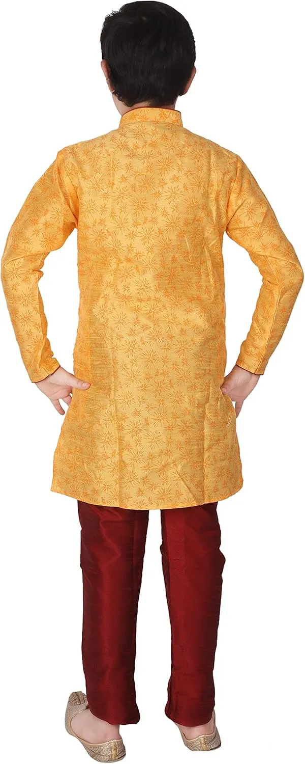 Silk Indian Ethnic Wear Kurta Set's For Kids Boys | 1 To 16 Years | Pack Of 1 (S-134)
