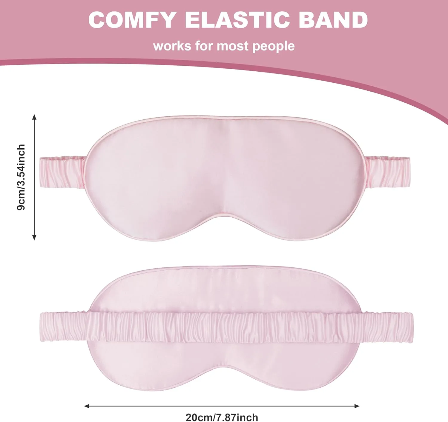 Silk Sleep Mask by ANNIKA SILK™ - 6A Grade 22 Momme 100% Mulberry Eye Mask for Sleeping with Adjustable Strap, Lightweight Silk Eye Mask for Shift Work, Travel and Night Sleep (Pink)