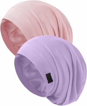 Silk Bonnet for Sleeping Women, Adjustable Silky Satin Lined Sleep Cap, Silk Hair Wrap Slouch Beanie Hat