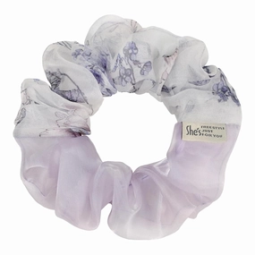 Silk Hair Scrunchies for Women, SHE'S FREE STYLE JUST FOR YOU Unique and colorful designs scrunchies Crafted from silk and polyester, Luxury Hair Scrunchie with exquisite stitching (Lilac)