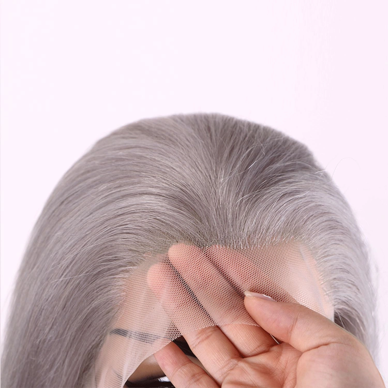 Silver Gray Straight Lace Front Wigs Human Hair 13x4 HD Transparent Lace Front Wig Gray Platinum Human Hair Wigs for Women 16 Inch 180% Density