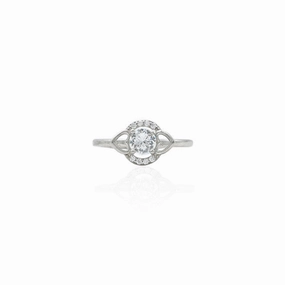 Silver Sparkling Center Shiny Gemstone Ring