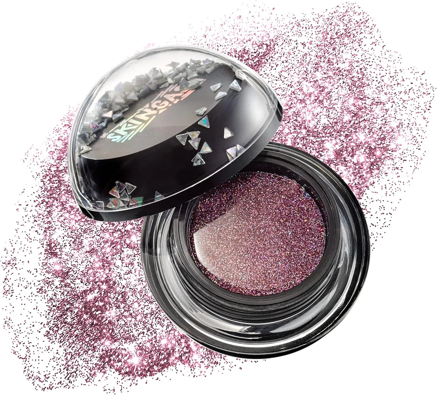 SKINGASM All Over Glitter Balm - The Sexiest Sparkle - Glitter for Your Lips, Eyes, Face, Body & Hair - Cruelty- Free- Glitter Eyeshadow - Vegan Makeup -Leave The Lights On - Holographic Shade