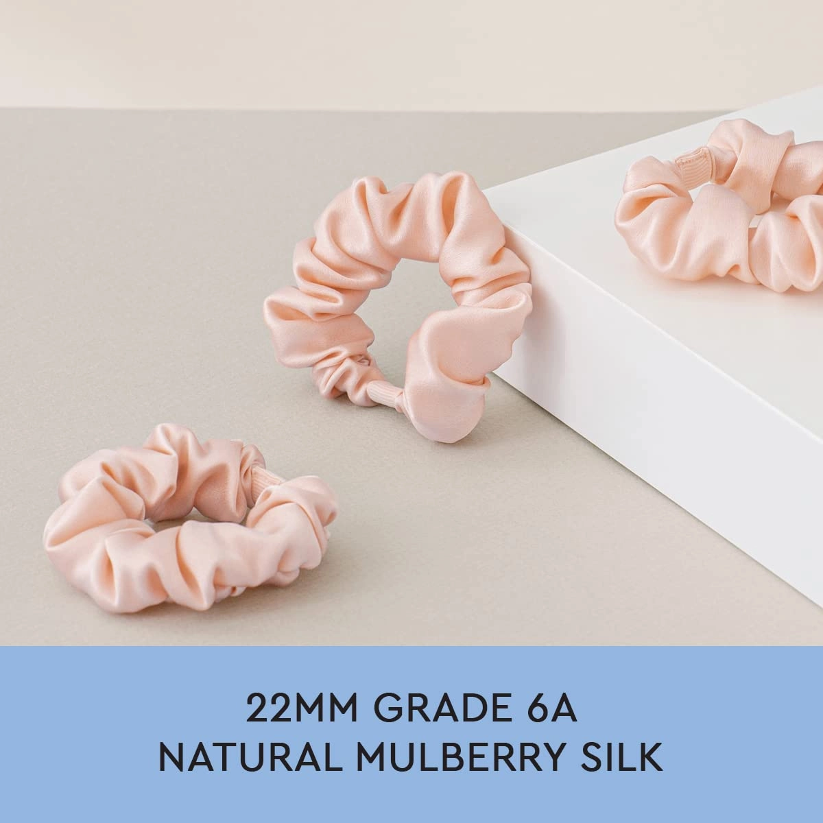 Sleep & Glow Luxury Silk Scrunchies for Hair Large 100% Natural Mulberry 22 Momme Elastic & Tight (Pink, 3 Pieces)