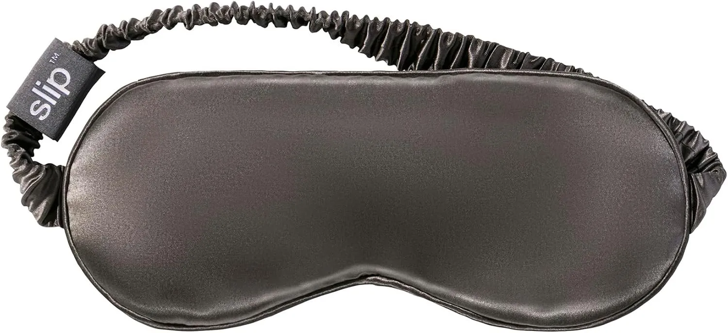 slip Pure Silk Sleep Mask - Charcoal | 100% Mulberry Silk, Ultra Soft & Comfortable, Blocks Light for Restful Sleep | Adjustable Strap for Perfect Fit, Gentle on Skin & Hair | Ideal Travel Accessory