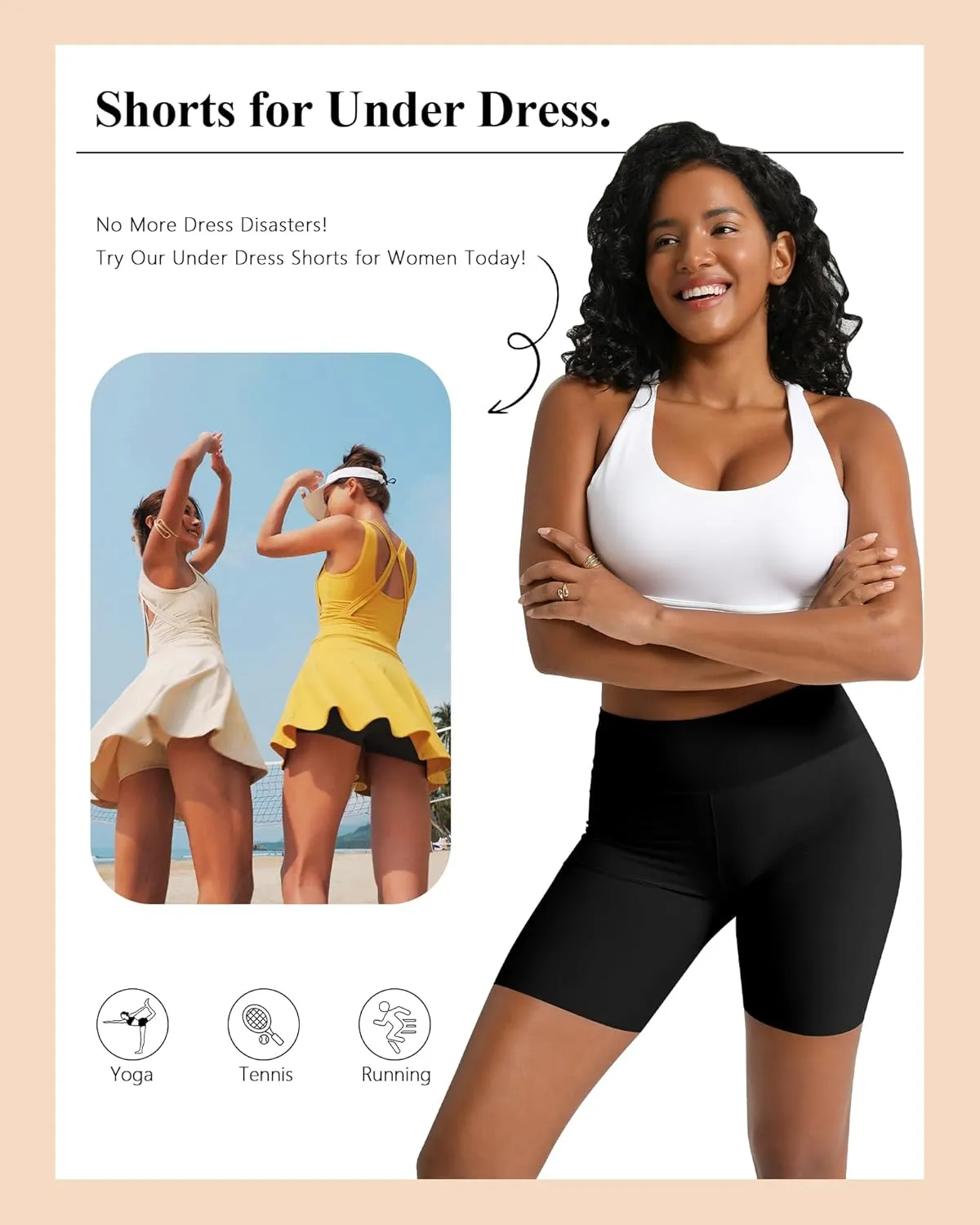 Slip Shorts for Under Dresses Women, Cooling Anti Chafing High Waisted Seamless Smooth Boyshorts Underwear Panties