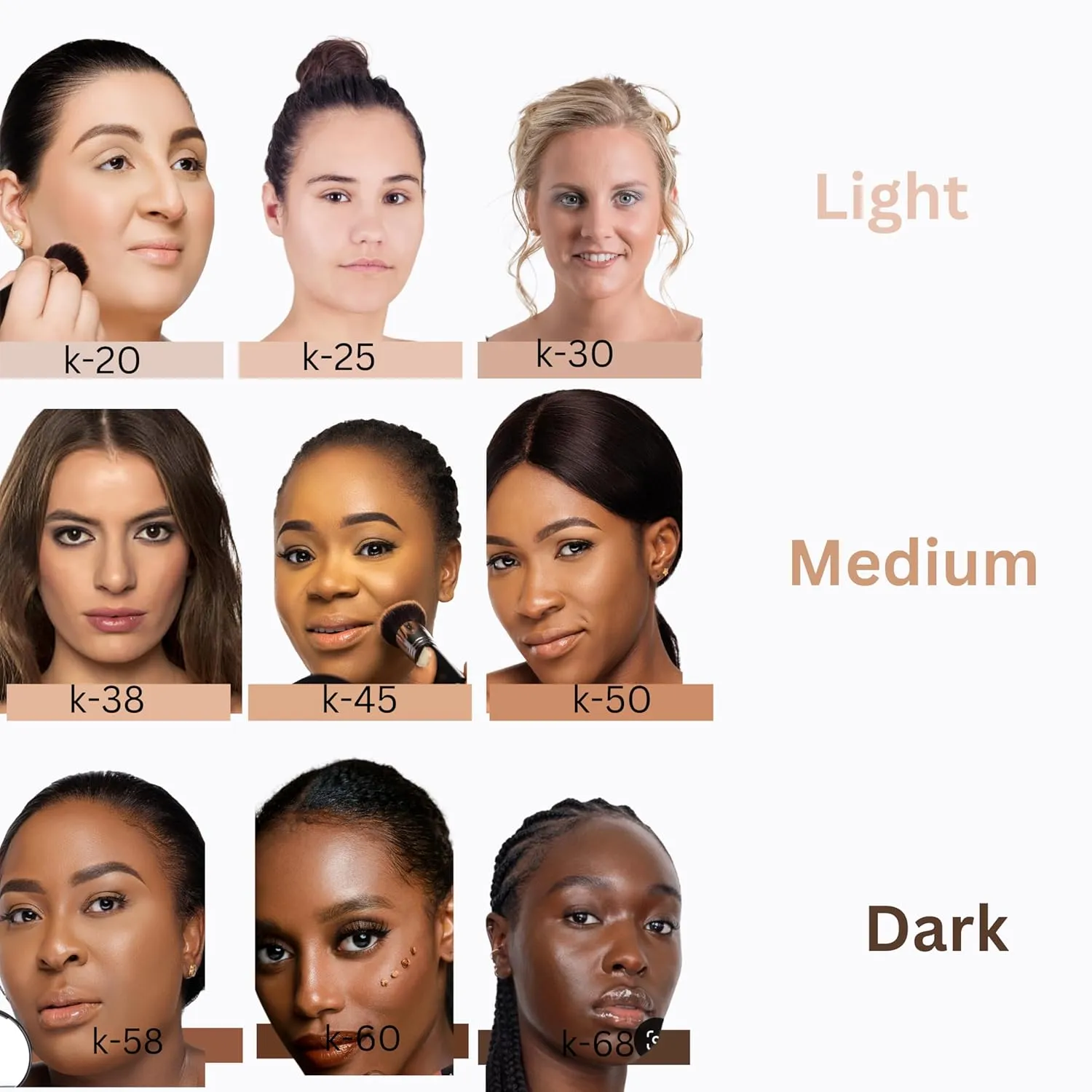 soft matte powder (K-60. Medium deep with warm golden undertone)