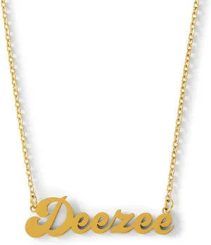 Sorority Shop Delta Zeta Necklace — Retro Font Design with 18K Gold Plating, Delta Zeta Gifts for Women