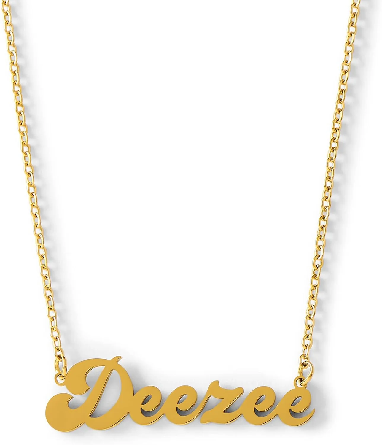 Sorority Shop Delta Zeta Necklace — Retro Font Design with 18K Gold Plating, Delta Zeta Gifts for Women