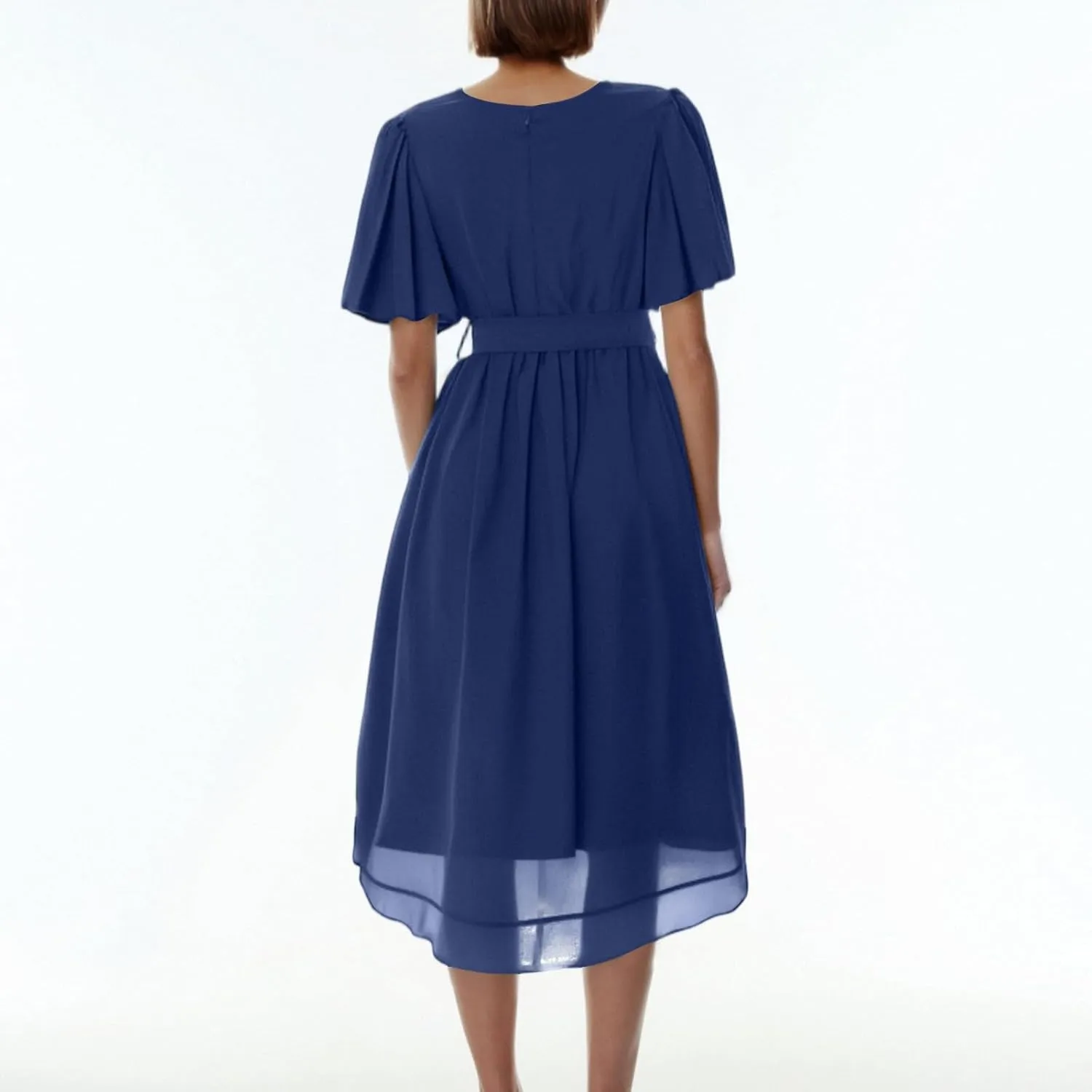Spring Summer Chiffon Midi Dresses for Women 2025 Elegant Classy Wedding Guest Floral Formal Cocktail Prom Dress