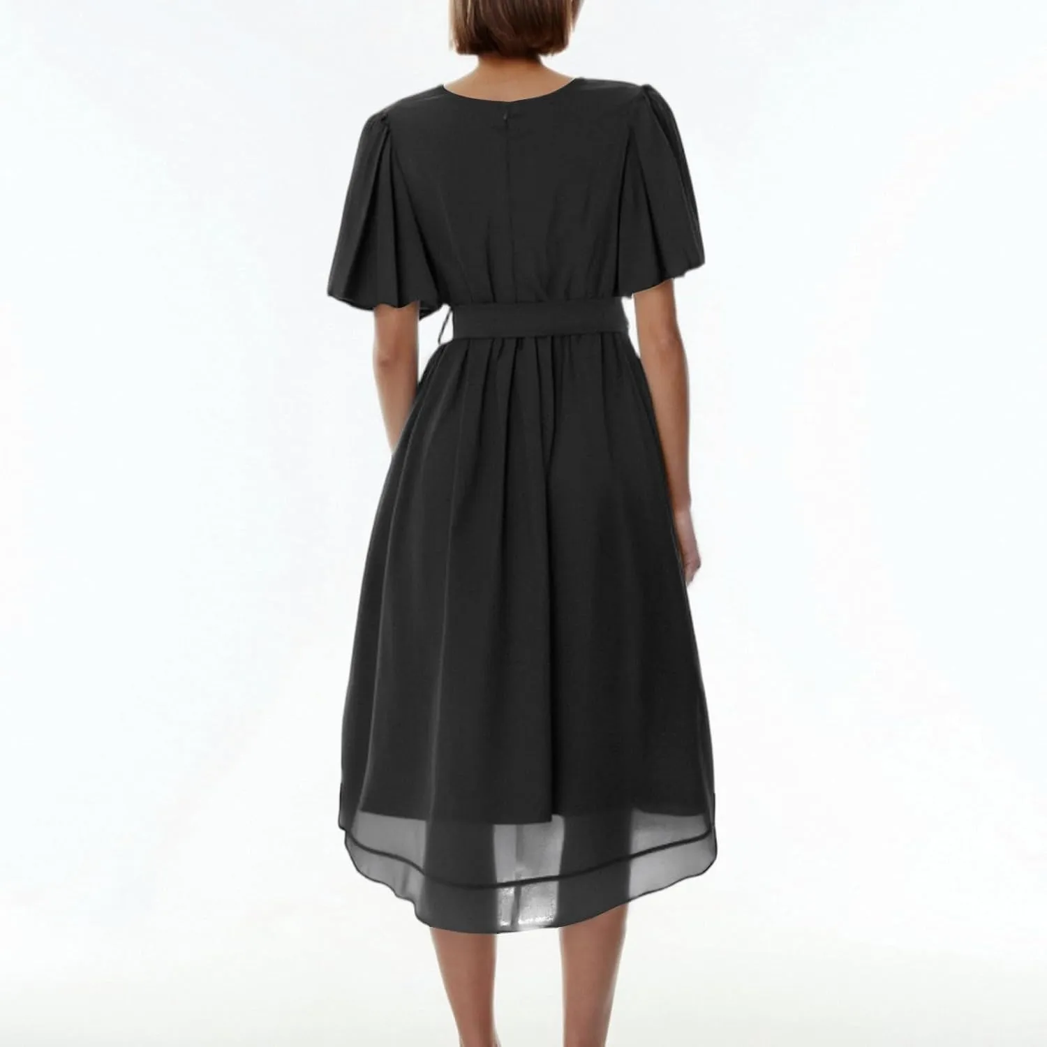 Spring Summer Chiffon Midi Dresses for Women 2025 Elegant Classy Wedding Guest Floral Formal Cocktail Prom Dress