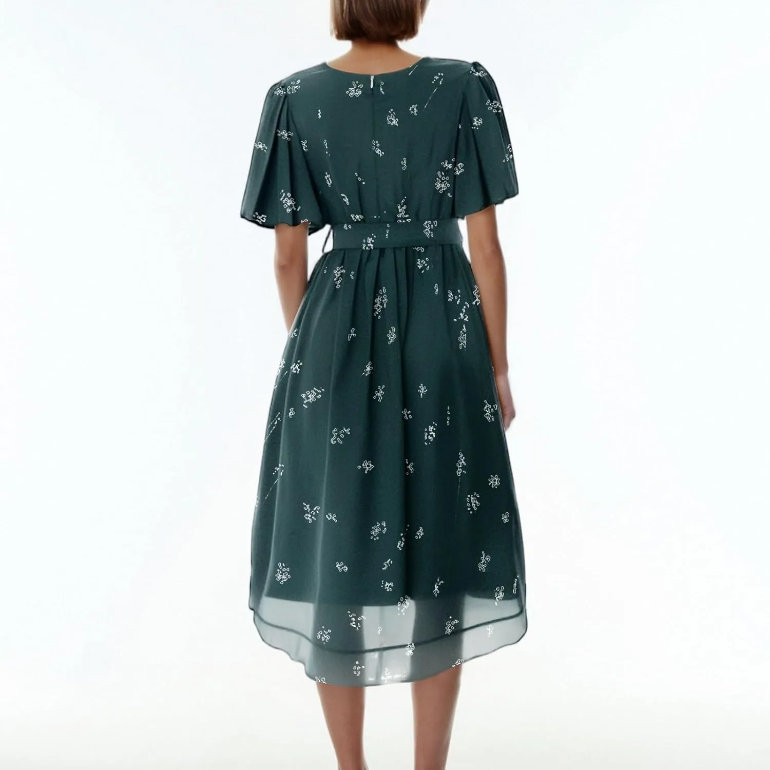 Spring Summer Chiffon Midi Dresses for Women 2025 Elegant Classy Wedding Guest Floral Formal Cocktail Prom Dress