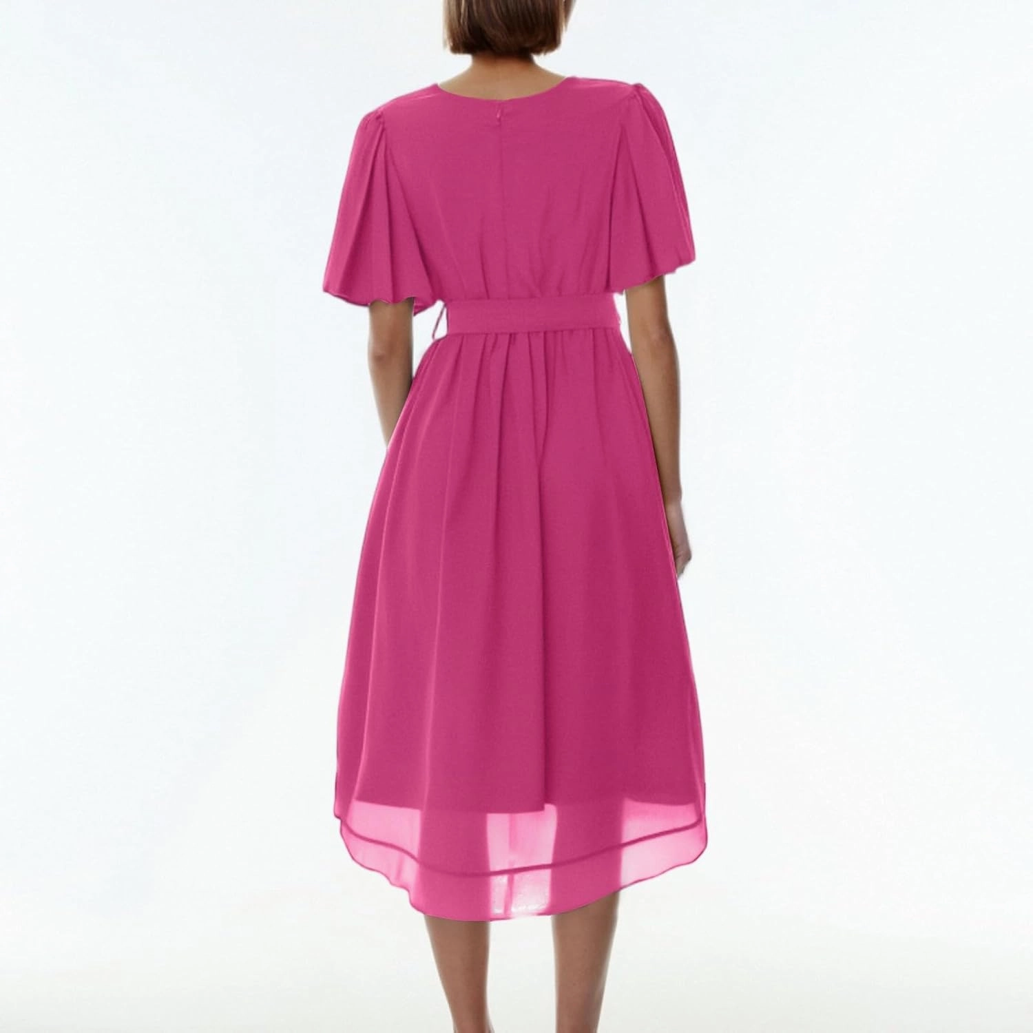 Spring Summer Chiffon Midi Dresses for Women 2025 Elegant Classy Wedding Guest Floral Formal Cocktail Prom Dress