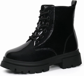 starmerx Girls Ankle Boots Lace Up Combat Boot Side Zipper Comfortable Boys Boots