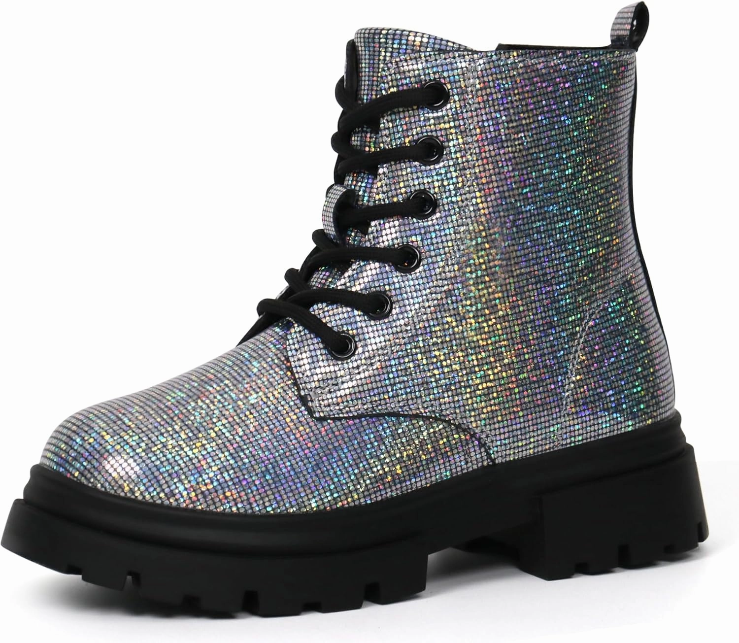 starmerx Girls Ankle Boots Lace Up Combat Boot Side Zipper Comfortable Boys Boots