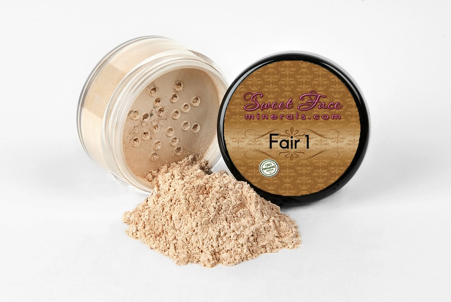 STARTER SET w/SETTING SPRAY MIST (FAIR 1) Mineral Makeup Kit Bare Face Matte Sheer Foundation Cover