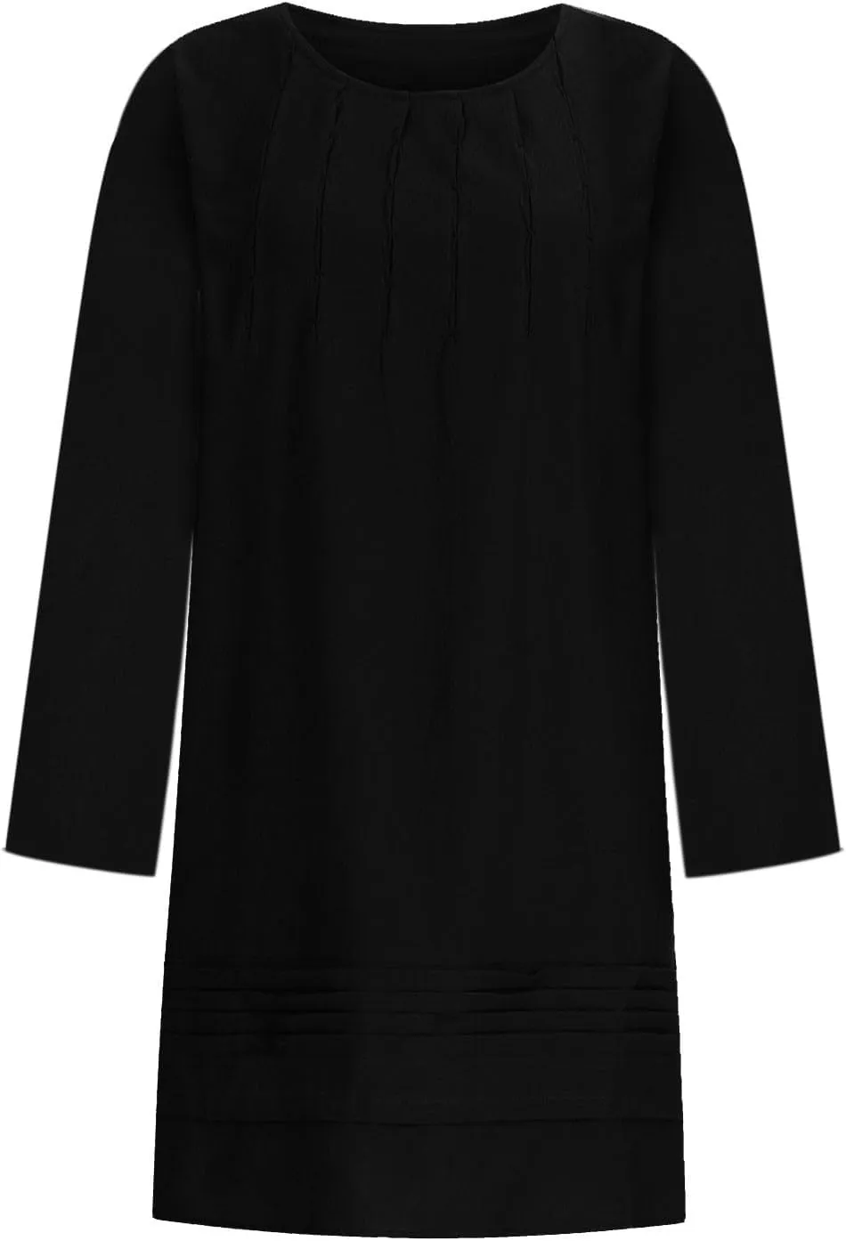 Summer Dresses for Women 2025 Vacation Cotton Linen Sundresses Casual Long Sleeve Crewneck Loose Boho Beach Clothes