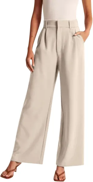 Summer Pants for Women 2024 Trendy Women Wide Leg Pants for Women Work Business Casual High Waisted Dress