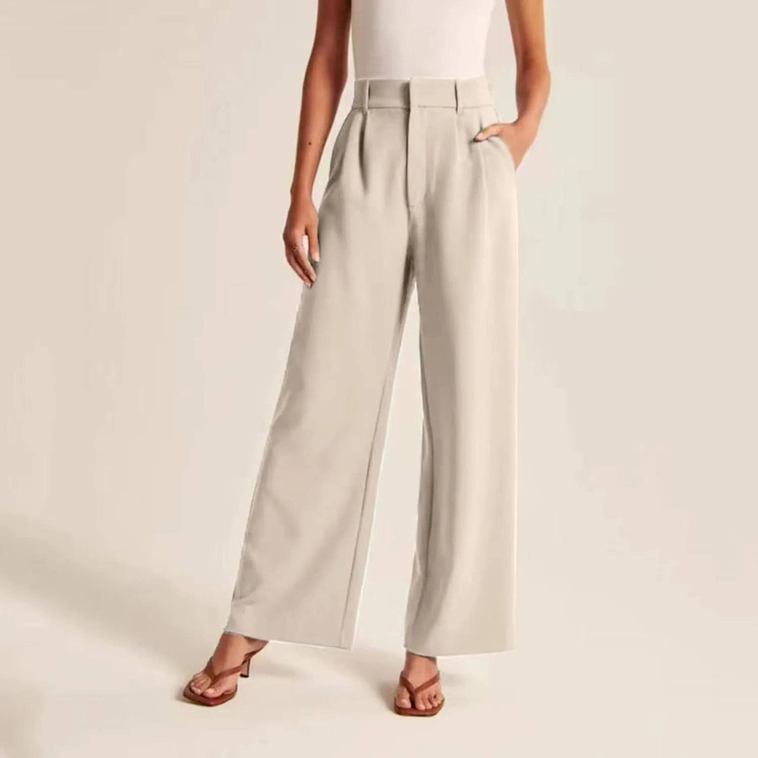 Summer Pants for Women 2024 Trendy Women Wide Leg Pants for Women Work Business Casual High Waisted Dress